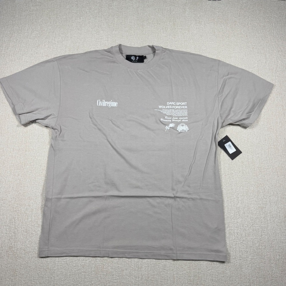 Darc Sport x Civil Regime Wolves Forever Rose Wolf Tee Clay Large